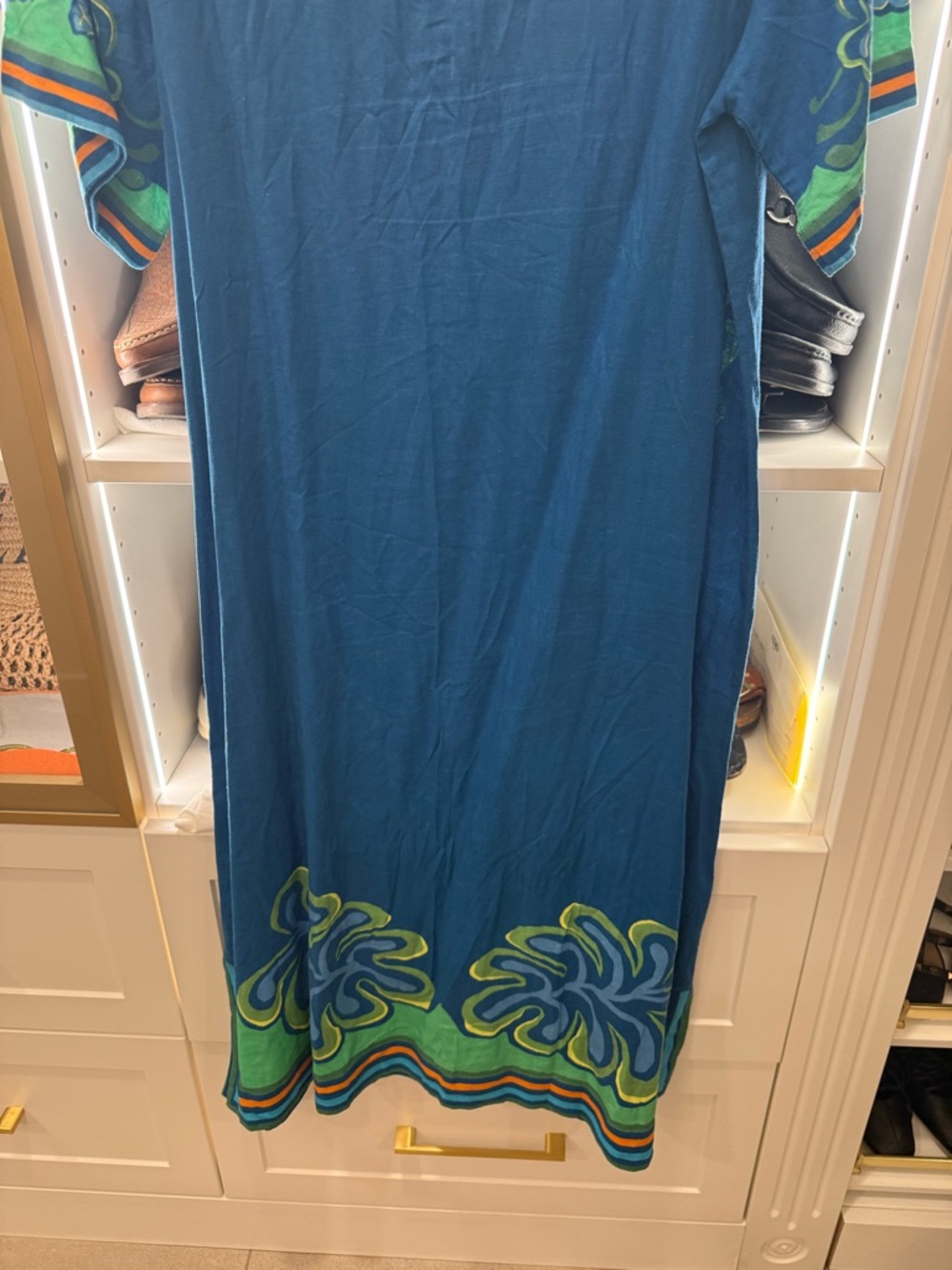FARM Rio Blue & Green Lace-Up Printed Caftan - Picture 9 of 9